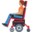 person in motorized wheelchair, medium skin tone